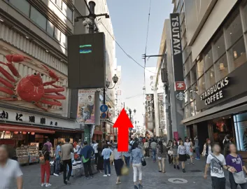 なんば駅　14番出口からのルート画像5