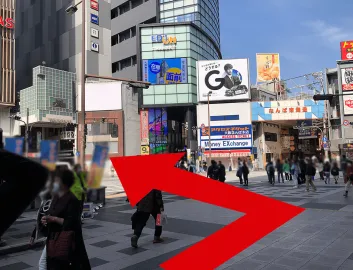 なんば駅　北出口からのルート画像4